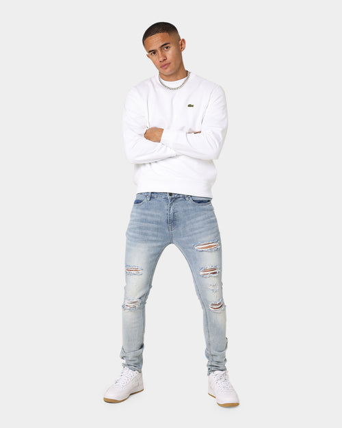 Lacoste Gold Stitch Crewneck White