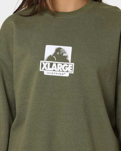 XLARGE 91 Crewneck Fatigue Green/White