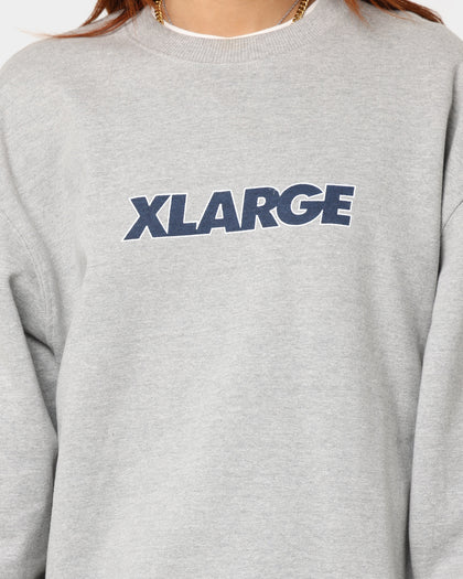 XLARGE Text Logo Crewneck Grey Marle