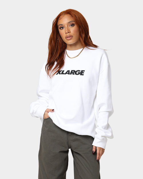 XLARGE Text Logo Crewneck White