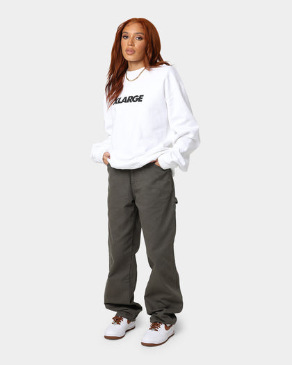 XLARGE Text Logo Crewneck White