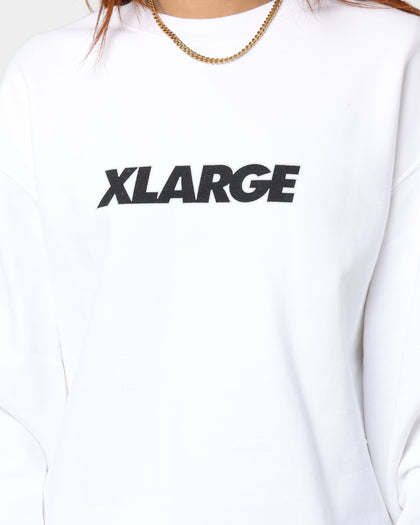 XLARGE Text Logo Crewneck White