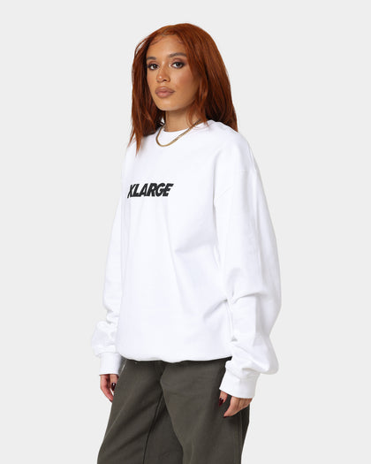 XLARGE Text Logo Crewneck White