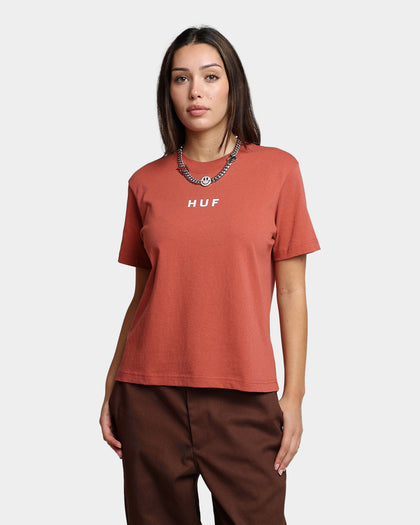 HUF Women's OG Logo Relaxed T-Shirt Brick