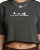 HUF Women's Washed Crop T-Shirt Gunmetal