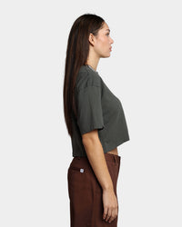 HUF Women's Washed Crop T-Shirt Gunmetal