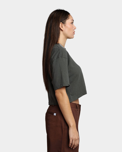 HUF Women's Washed Crop T-Shirt Gunmetal