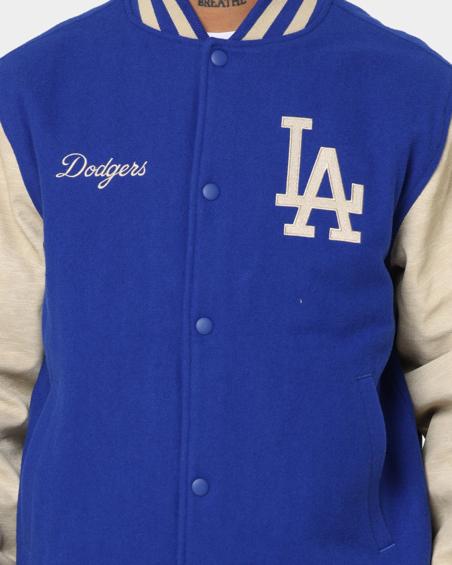 Los Angeles Dodgers ジャケット ネイビー Men's Los Angeles Dodgers Starter Navy Shield Logo Raglan