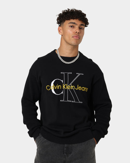 Calvin Klein Two Tone Monogram Sweater Ck Black