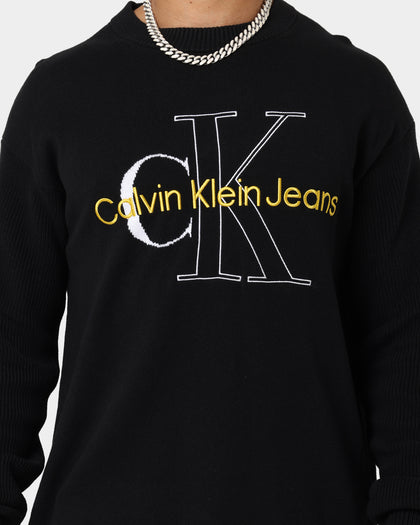 Calvin Klein Two Tone Monogram Sweater Ck Black