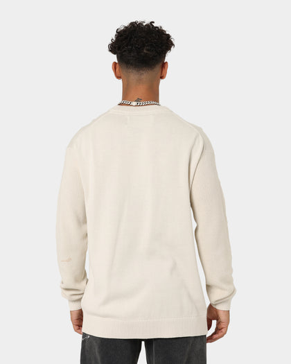 Calvin Klein Two Tone Monogram Sweater Eggshell