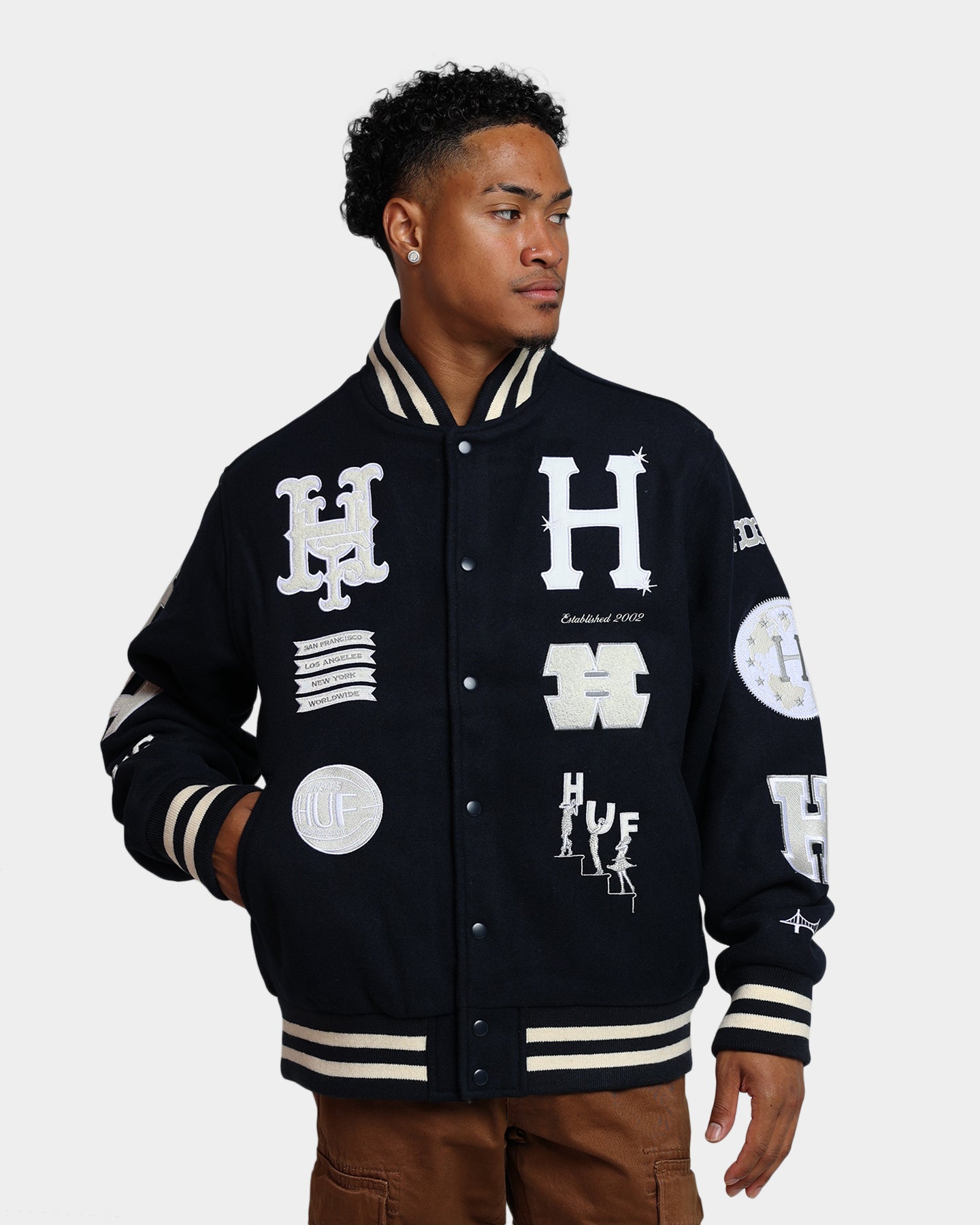 『超希少サイズ』HUF Varsity Jacket 20周年記念モデルXXL HUF 20 Year Classic H Varsity Jacket Navy | Culture Kings US