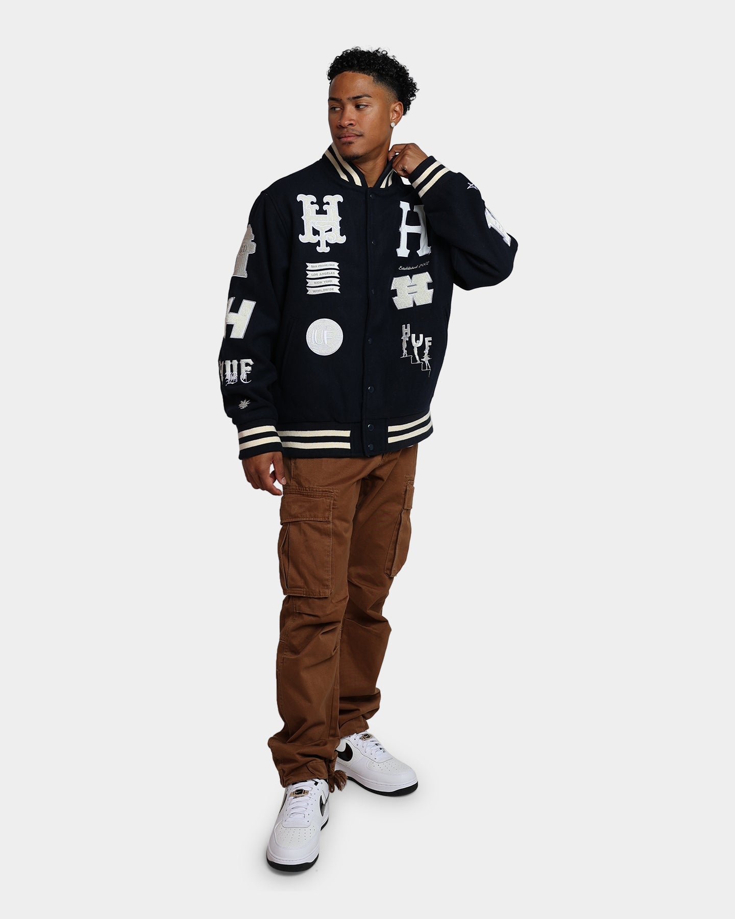 HUF 20 Year Classic H Varsity Jacket Navy | Culture Kings US