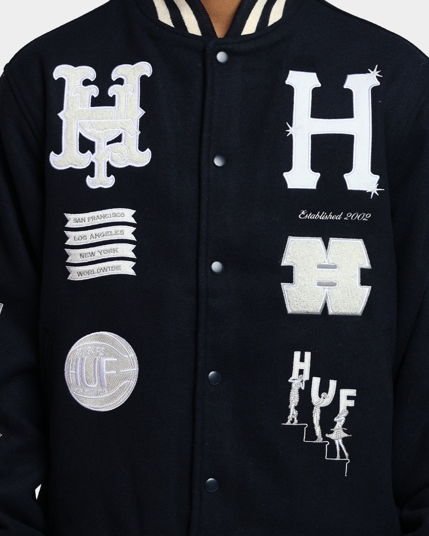 HUF 20 Year Classic H Varsity Jacket Navy | Culture Kings US