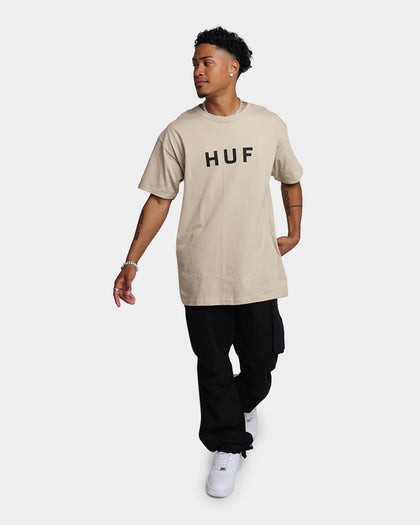 HUF Essentials OG Logo T-Shirt Sand