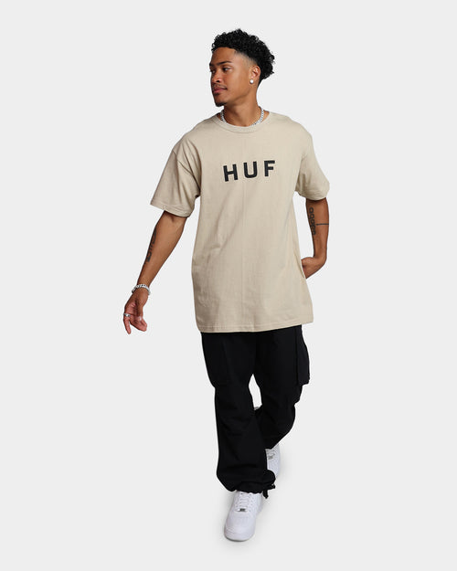 HUF Essentials OG Logo T-Shirt Sand