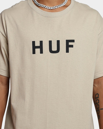 HUF Essentials OG Logo T-Shirt Sand