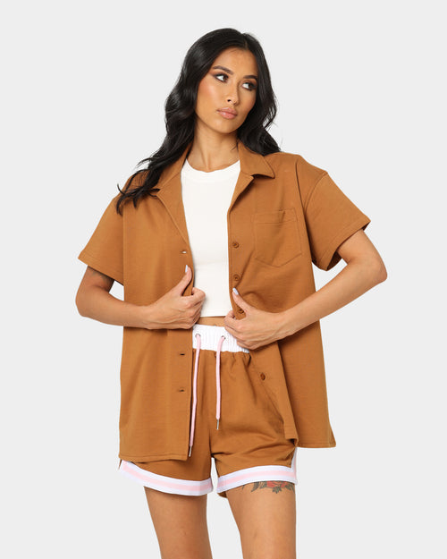 EN ES Women's Dylan Terry Shirt Tan