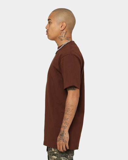 Shaka Wear Max Heavyweight Short Sleeve T-Shirt Brown