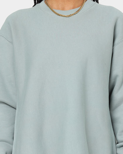 Champion Women's Reverse Weave Large Arch Crewneck Sage Shimmer