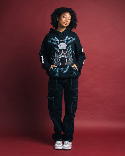Goat Crew X Attack On Titan Colossal Titan Vintage Hoodie Black