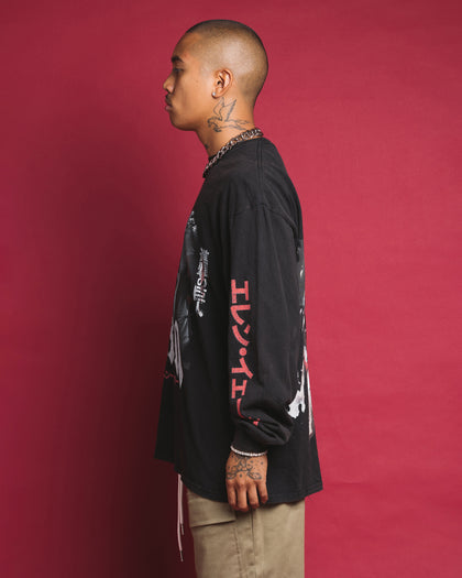 Goat Crew X Attack On Titan Eren Long Sleeve Vintage T-Shirt Black Wash