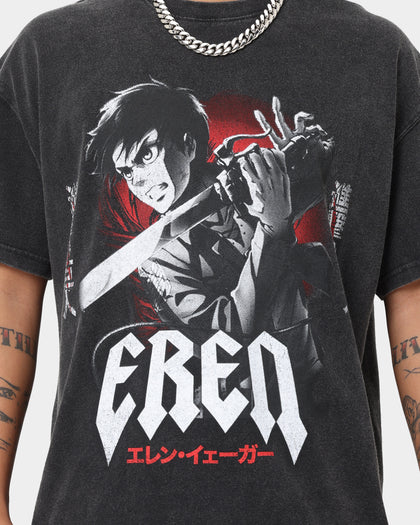 Goat Crew X Attack On Titan Eren Vintage Premium T-Shirt Vintage Black