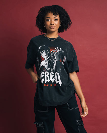 Goat Crew X Attack On Titan Eren Vintage Premium T-Shirt Vintage Black