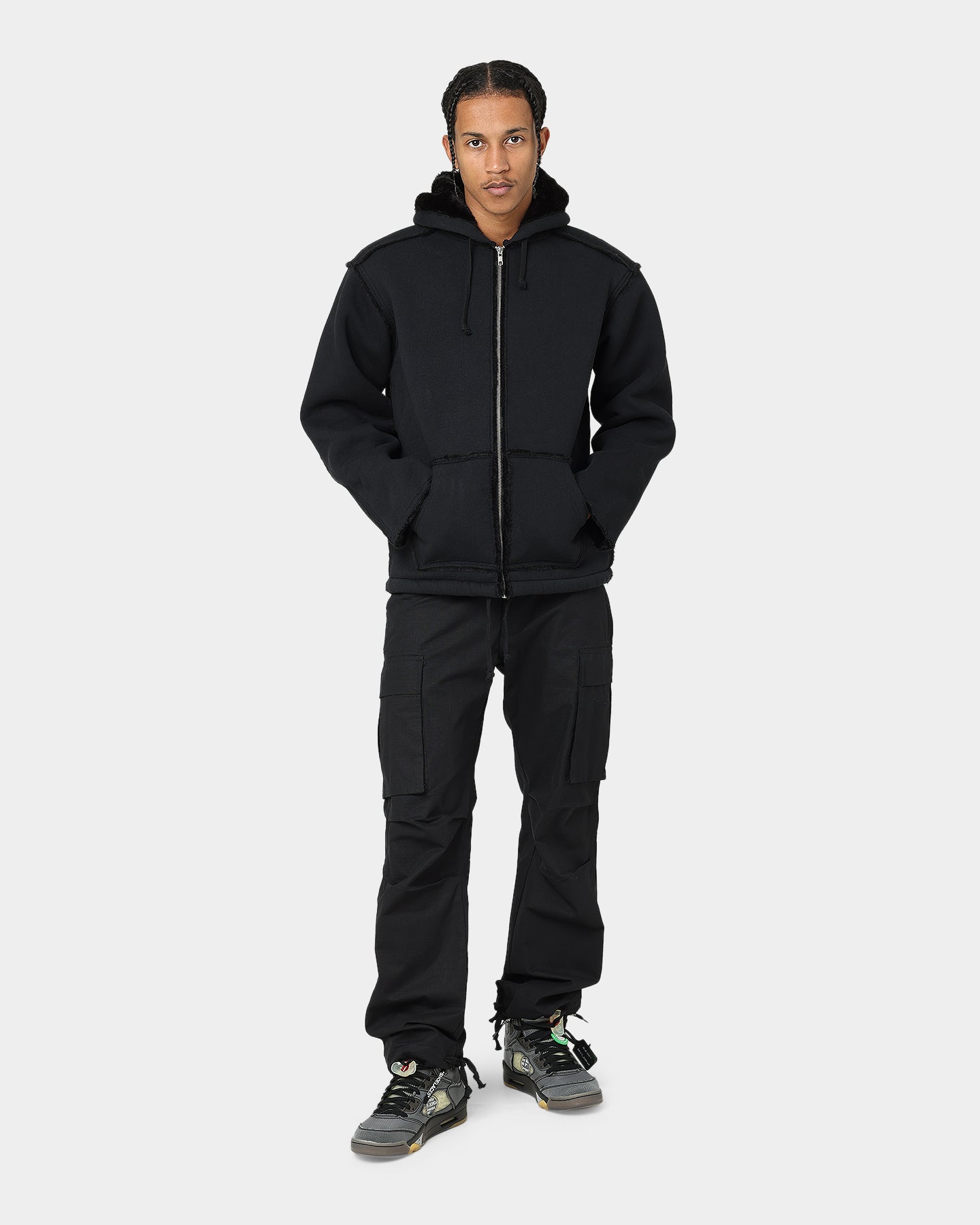 Supreme Faux Shearling Hooded Jacket Black | Culture Kings US