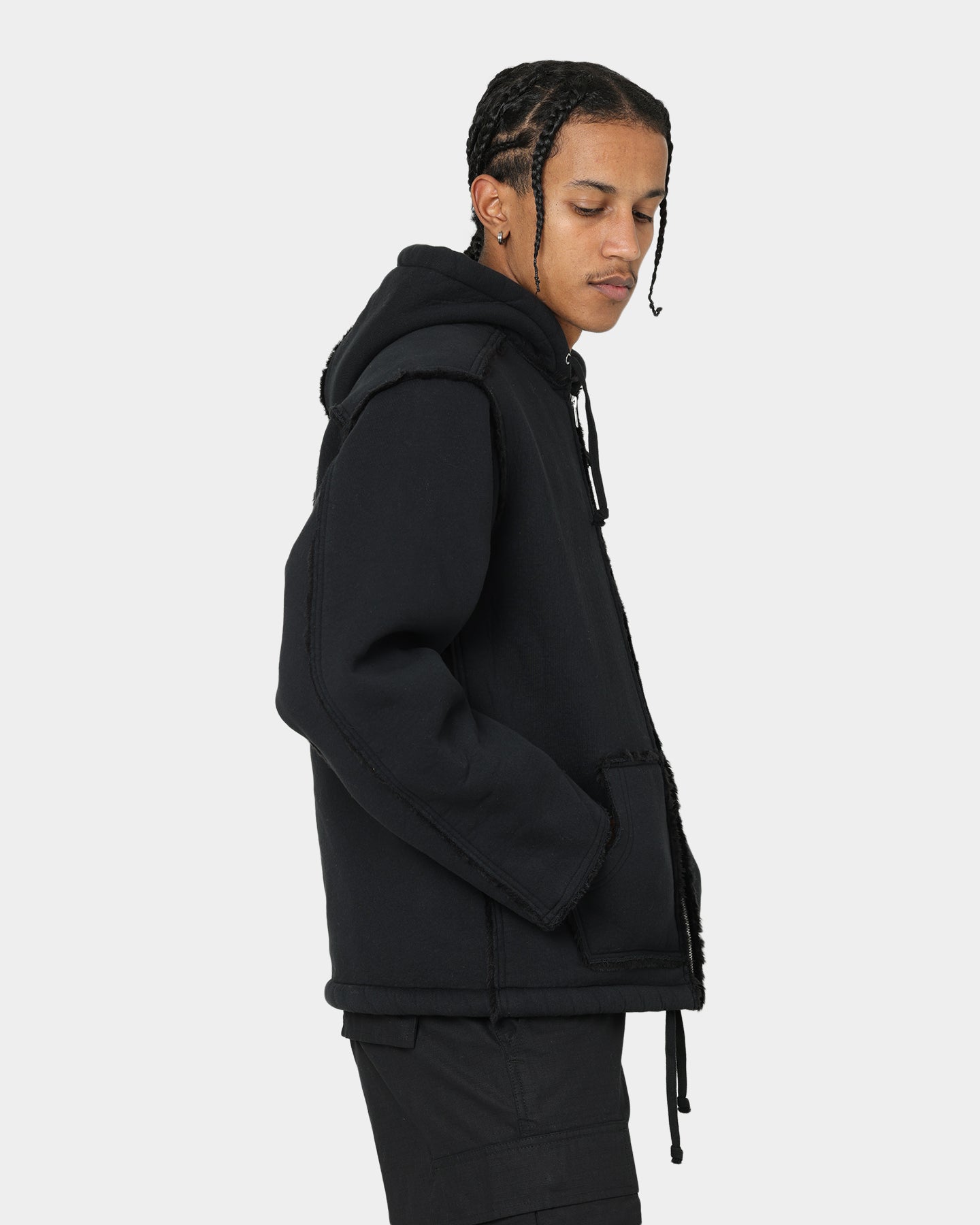 Supreme Faux Shearling Hooded Jacket Black | Culture Kings US