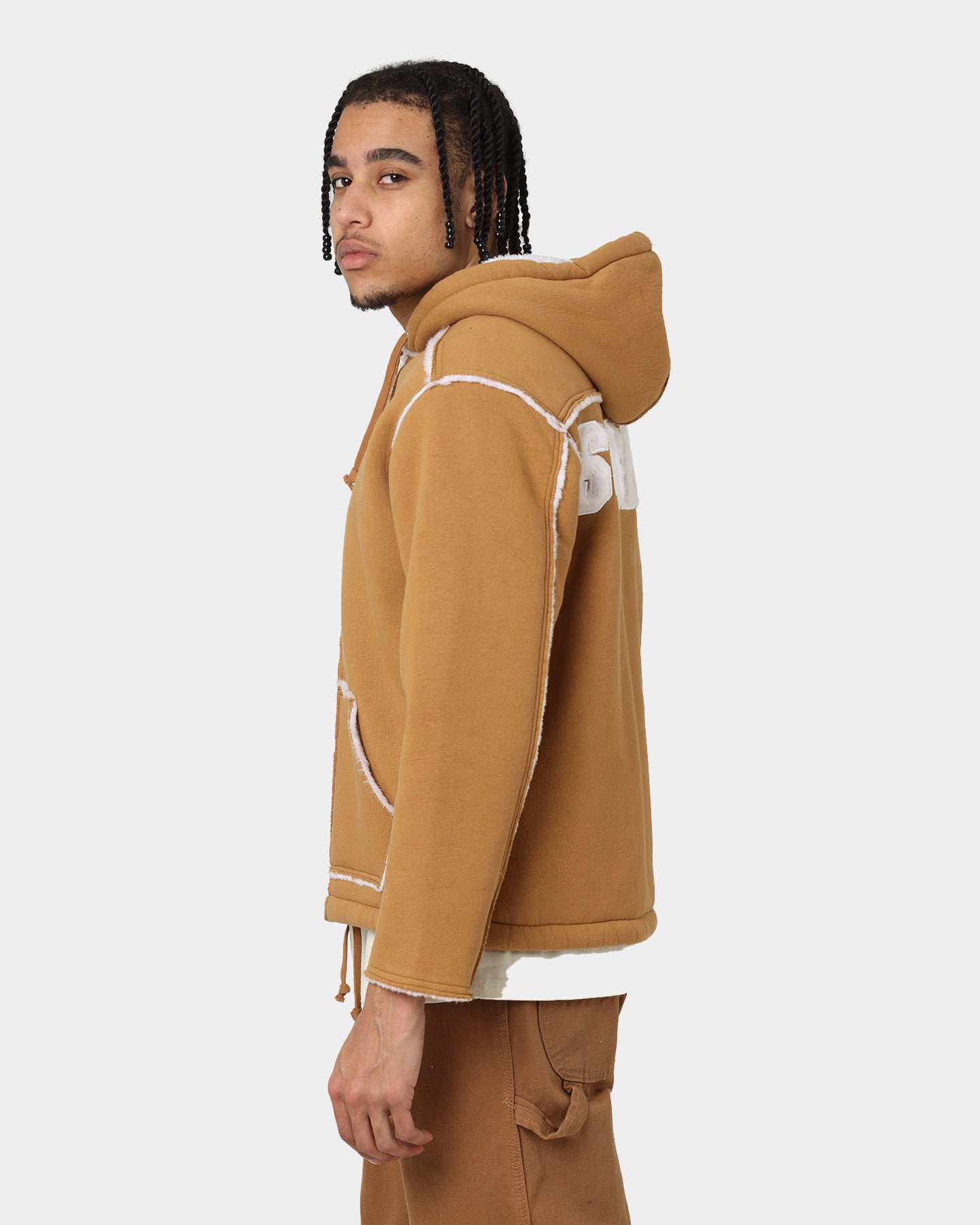 Supreme Faux Shearling Hooded Jacket Brown | Culture Kings US