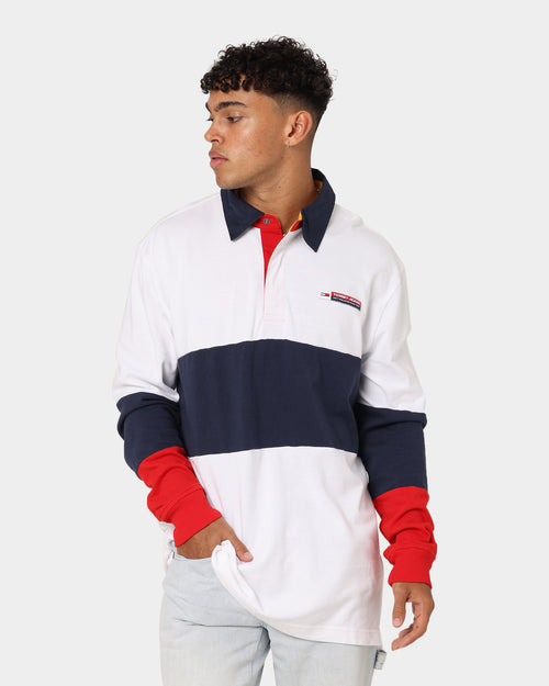 Tommy Jeans Archive Rugby Polo Shirt White/Multi-coloured