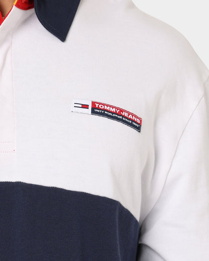 Tommy Jeans Archive Rugby Polo Shirt White/Multi-coloured