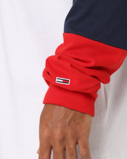 Tommy Jeans Archive Rugby Polo Shirt White/Multi-coloured