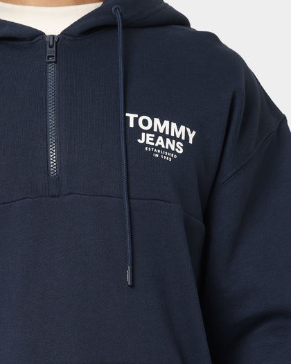 Tommy Jeans Tape Quarter Zip Hoodie Twilight Navy