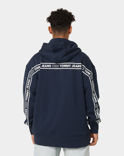 Tommy Jeans Tape Quarter Zip Hoodie Twilight Navy