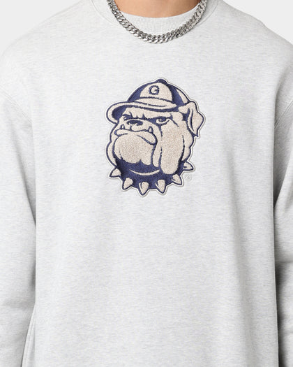 National Collegiate Athletic Association Georgetown Hoyas Team Logo Chenille Crewneck Grey Marle