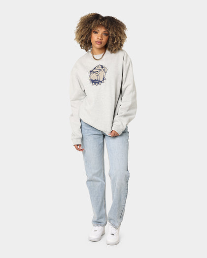 National Collegiate Athletic Association Georgetown Hoyas Team Logo Chenille Crewneck Grey Marle