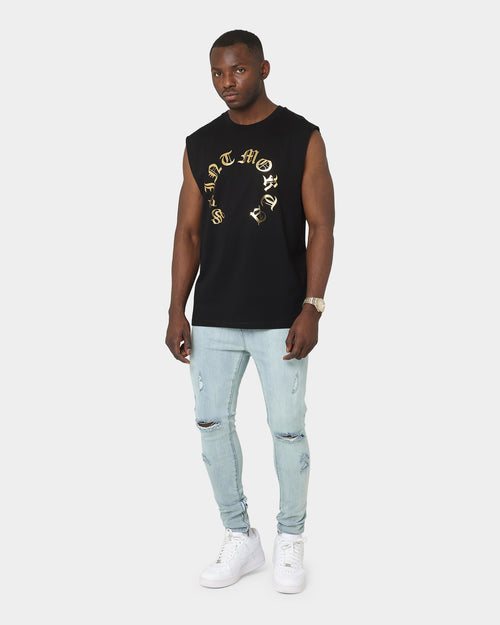 Saint Morta Humanity Oversized Muscle T-Shirt Black/Gold
