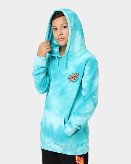 Santa Cruz Kids' Roskopp Face Two Hoodie Teal Tie Dye