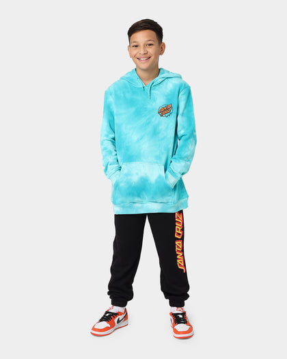 Santa Cruz Kids' Roskopp Face Two Hoodie Teal Tie Dye
