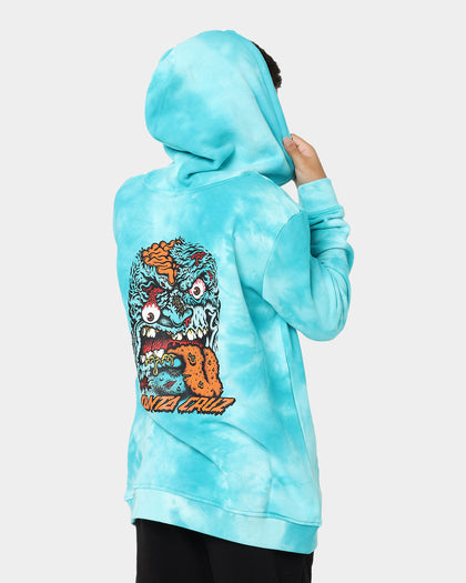 Santa Cruz Kids' Roskopp Face Two Hoodie Teal Tie Dye