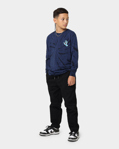 Santa Cruz Kids' Screaming Hand Tie Dye Long Sleeve T-Shirt Navy Tie Dye