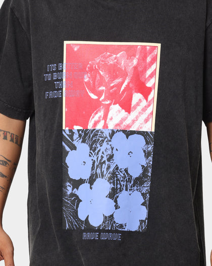 Dead Studios Flower Wave Vintage T-Shirt Vintage Black/Multi-Coloured