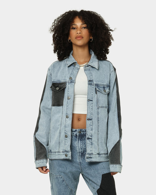 Saint Morta Patchwork Denim Jacket Light Blue/Black