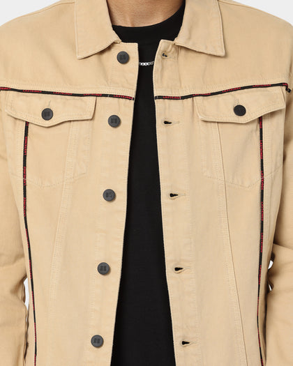 Last Kings Piping Denim Jacket Denim/Khaki