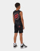 Santa Cruz Kids' Checked Out Flamed Dot Muscle T-Shirt Black/Black Tie Dye