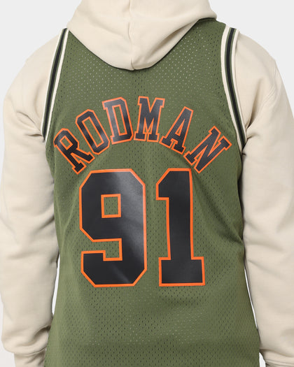 Mitchell & Ness Chicago Bulls Dennis Rodman #91 Flight Swingman Jersey Olive
