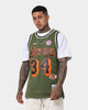 Mitchell & Ness Los Angeles Lakers Shaquille O'Neal #34 Flight Swingman Jersey Olive