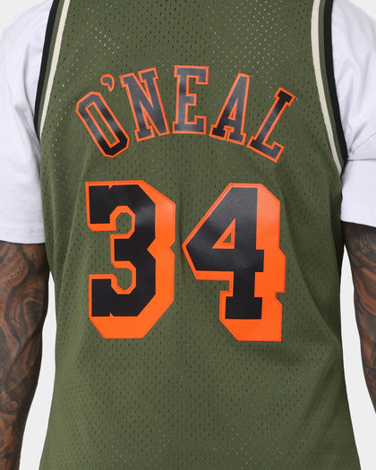 Mitchell & Ness Los Angeles Lakers Shaquille O'Neal #34 Flight Swingman Jersey Olive